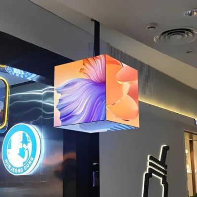 Commerciële HD IP31 5 zijden Led Magic Cube Display met aangepaste ijzeren kast