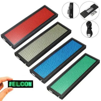 Aanpasbaar Led Scrolling Name Badge, 12x48 pixels Led Name Tag For Events
